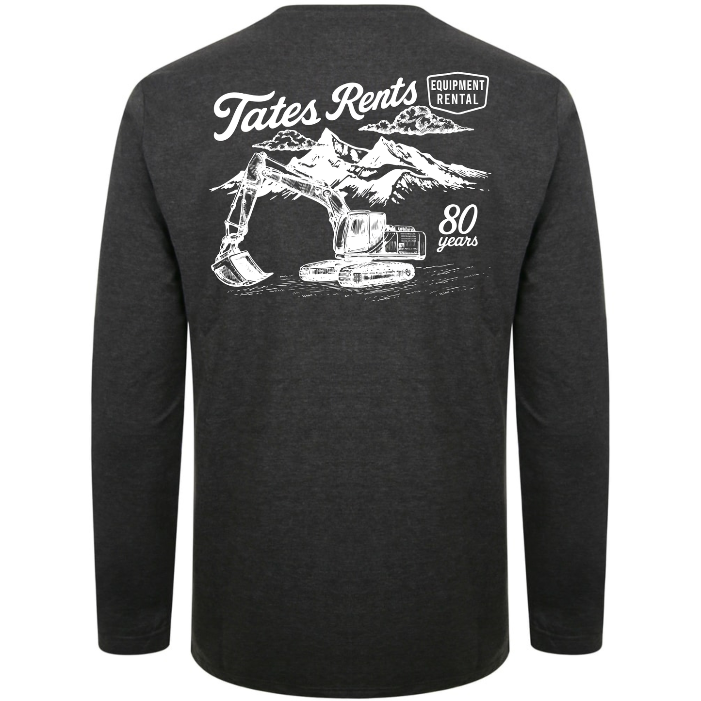 BIG & TALL - Long Sleeve Shirt w/ 80 Years Logo - CHARCOAL