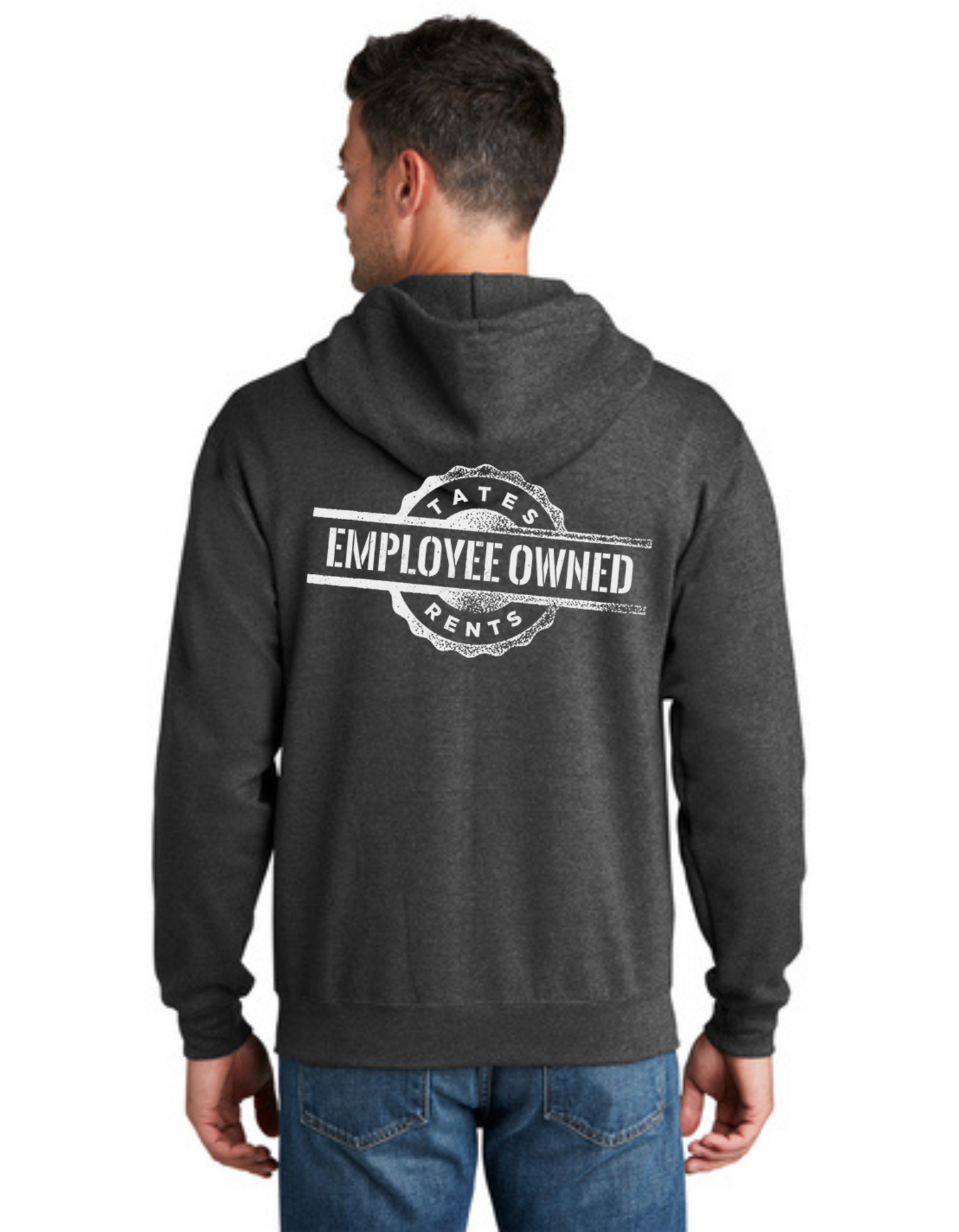 Tates Rents Zip Hoodie (DARK HEATHERED GREY)