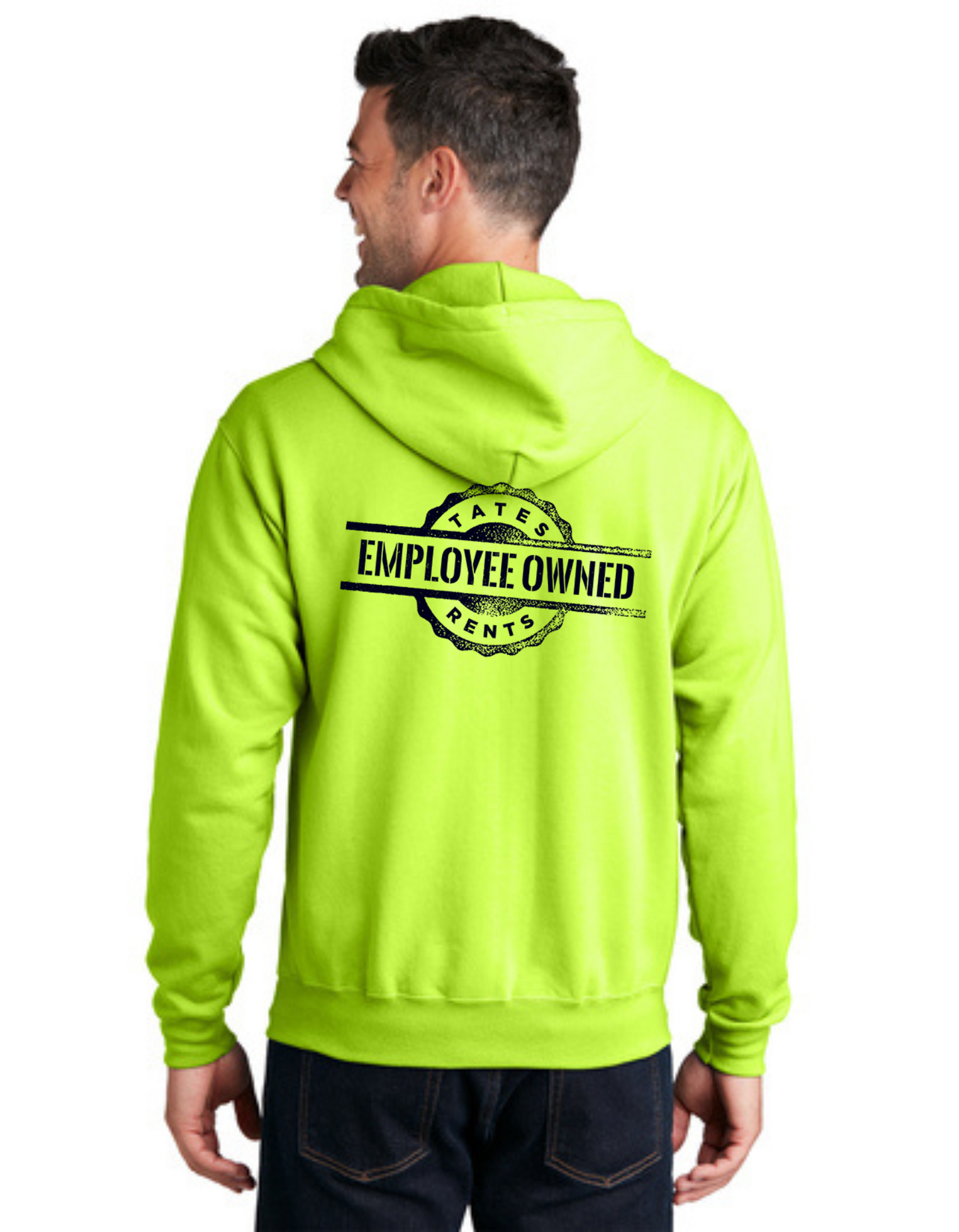 Tates Rents Zip Hoodie - High Vis - (NEON YELLOW)