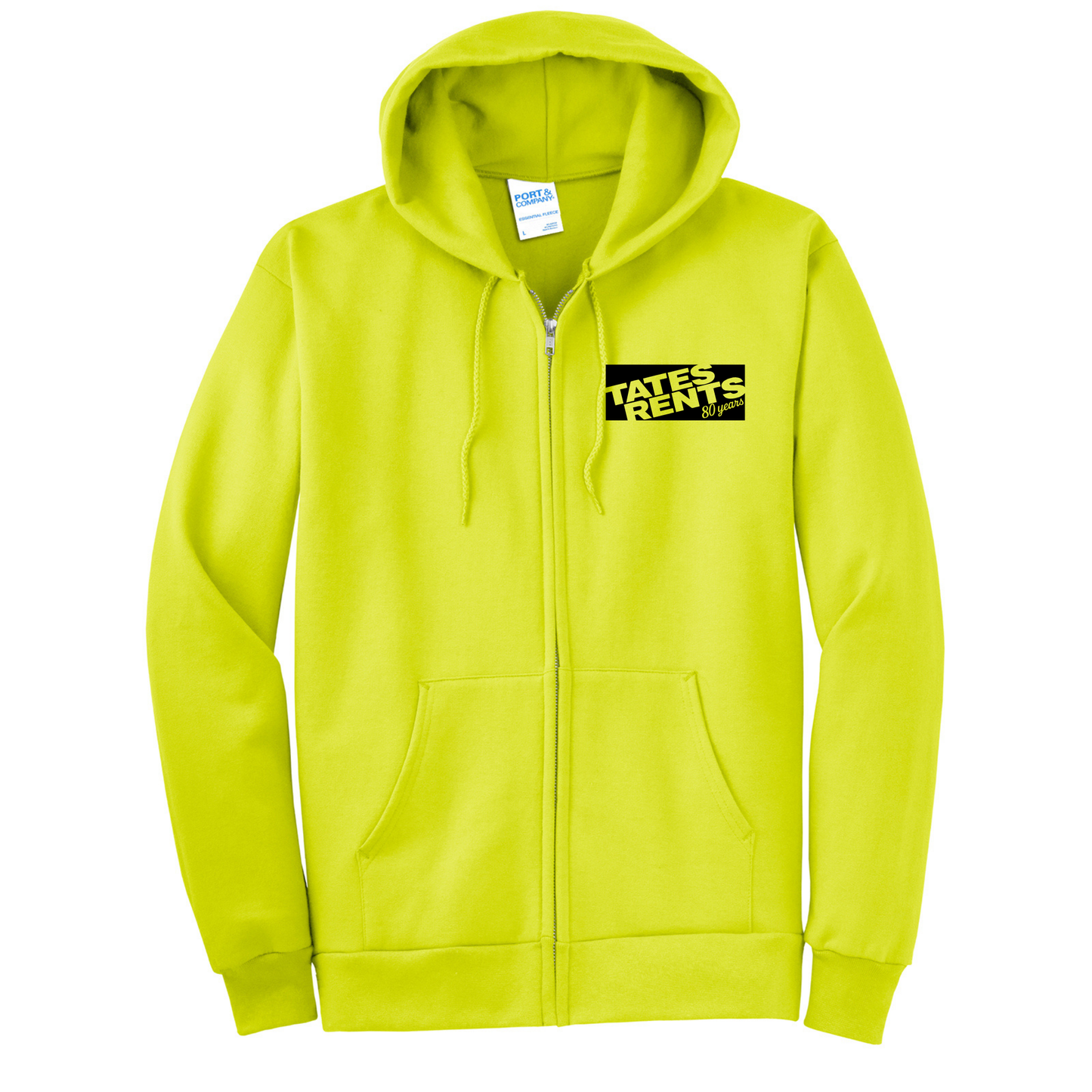 80 YEARS - Port & Co™ **TALL** Essential Fleece Full-Zip Sweatshirt - SAFETY GREEN