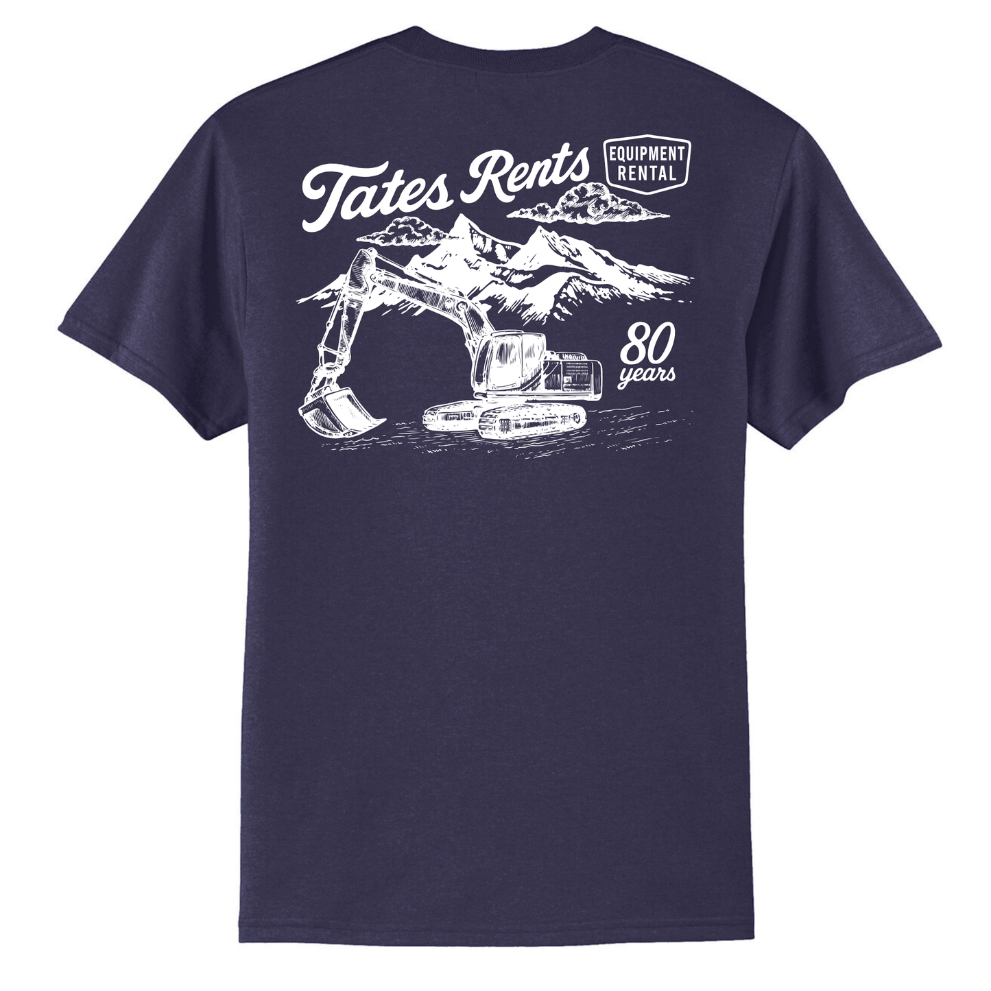 BIG & TALL - Plain Crew Neck T-Shirt w/ 80 Years Logo - NAVY