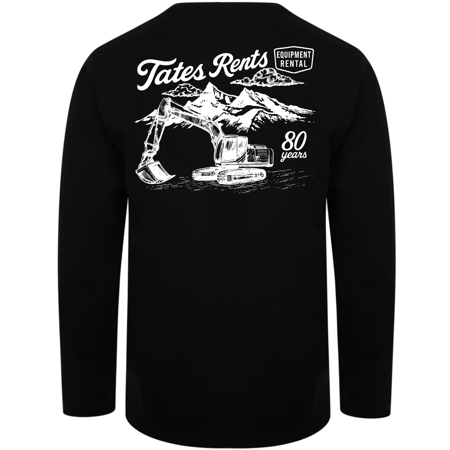 BIG & TALL - Long Sleeve Shirt w/ 80 Years Logo - BLACK