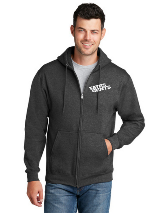 Tates Rents ZIP Hoodie (TALL) - Charcoal