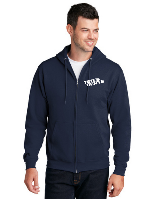 Tates Rents ZIP Hoodie (TALL) - Navy