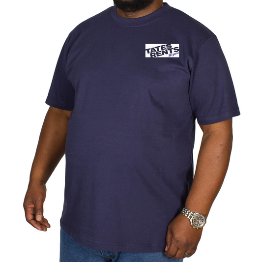 BIG & TALL - Plain Crew Neck T-Shirt w/ 80 Years Logo - NAVY