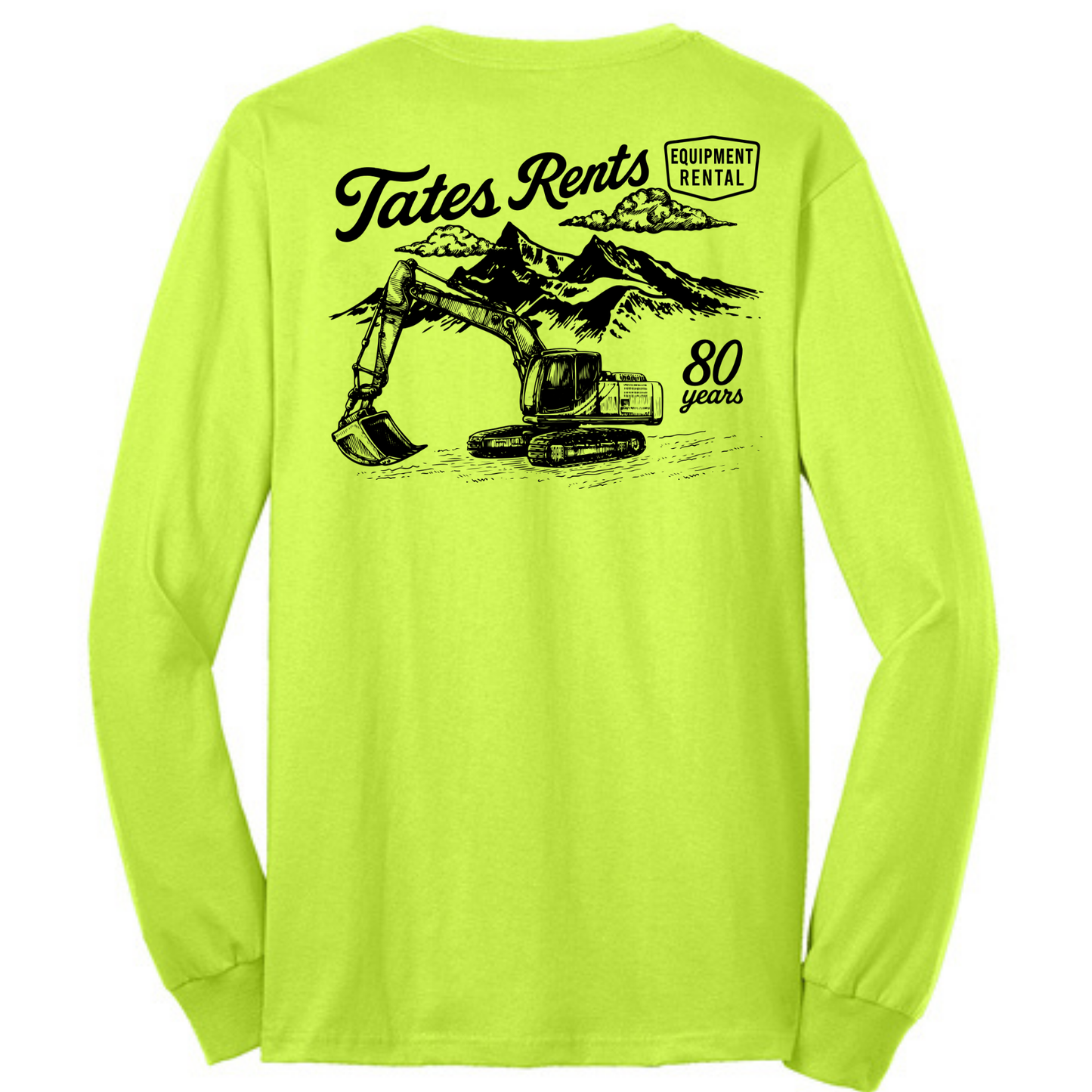 80 YEARS - Port & Co™ Long Sleeve Core Blend Tee - SAFETY GREEN