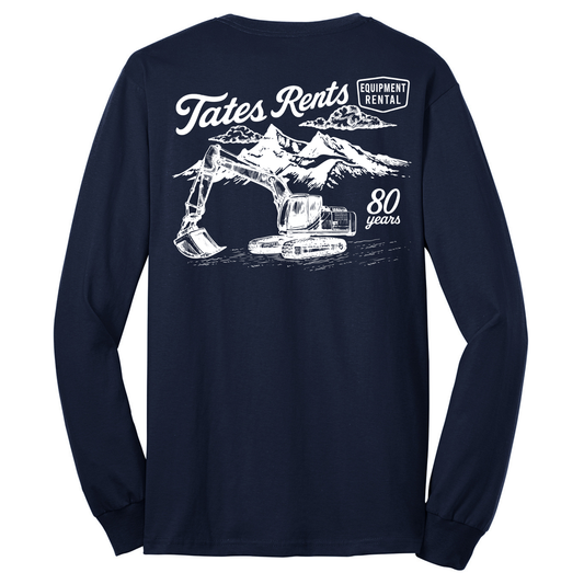 80 YEARS - Port & Co™ **TALL** Long Sleeve Core Blend Tee - NAVY