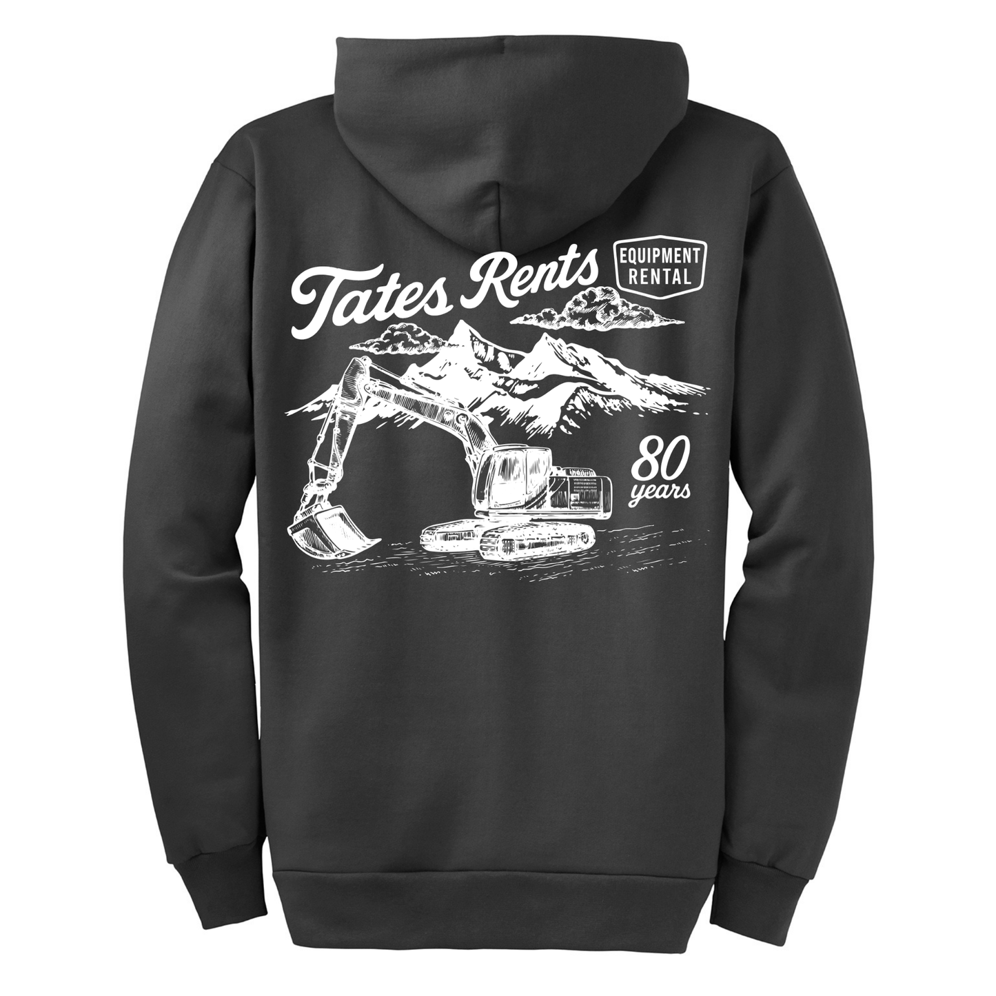 80 YEARS - Port & Co™ **TALL** Essential Fleece Full-Zip Sweatshirt - CHARCOAL