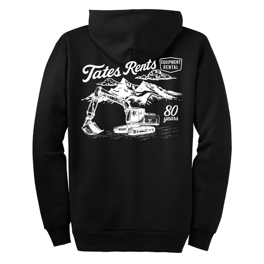 80 YEARS - Port & Co™ **TALL** Essential Fleece Full-Zip Sweatshirt - JET BLACK