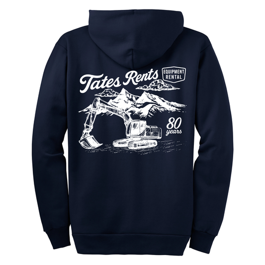 80 YEARS - Port & Co™ **TALL** Essential Fleece Full-Zip Sweatshirt - NAVY