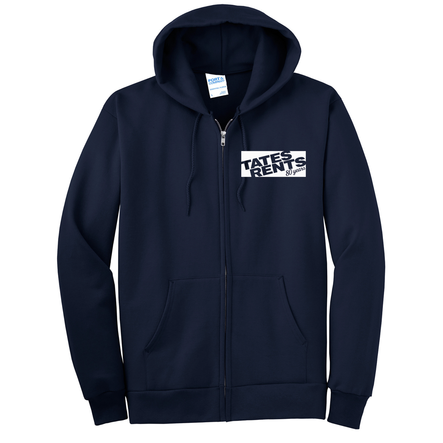 80 YEARS - Port & Co™ **TALL** Essential Fleece Full-Zip Sweatshirt - NAVY
