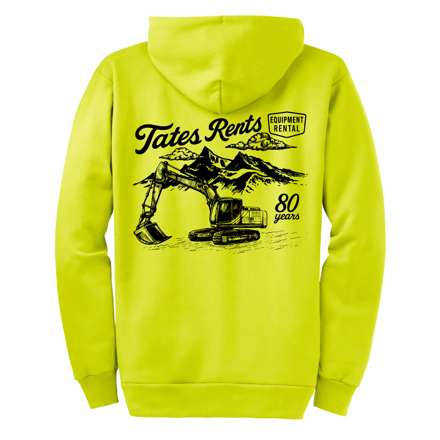 80 YEARS - Port & Co™ **TALL** Essential Fleece Full-Zip Sweatshirt - SAFETY GREEN