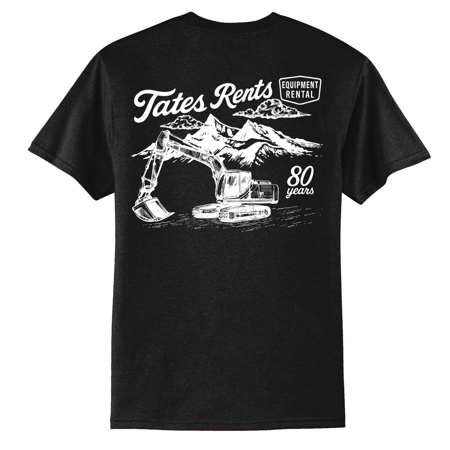 80 YEARS - Port & Co™ **TALL** Core Blend Tee - JET BLACK