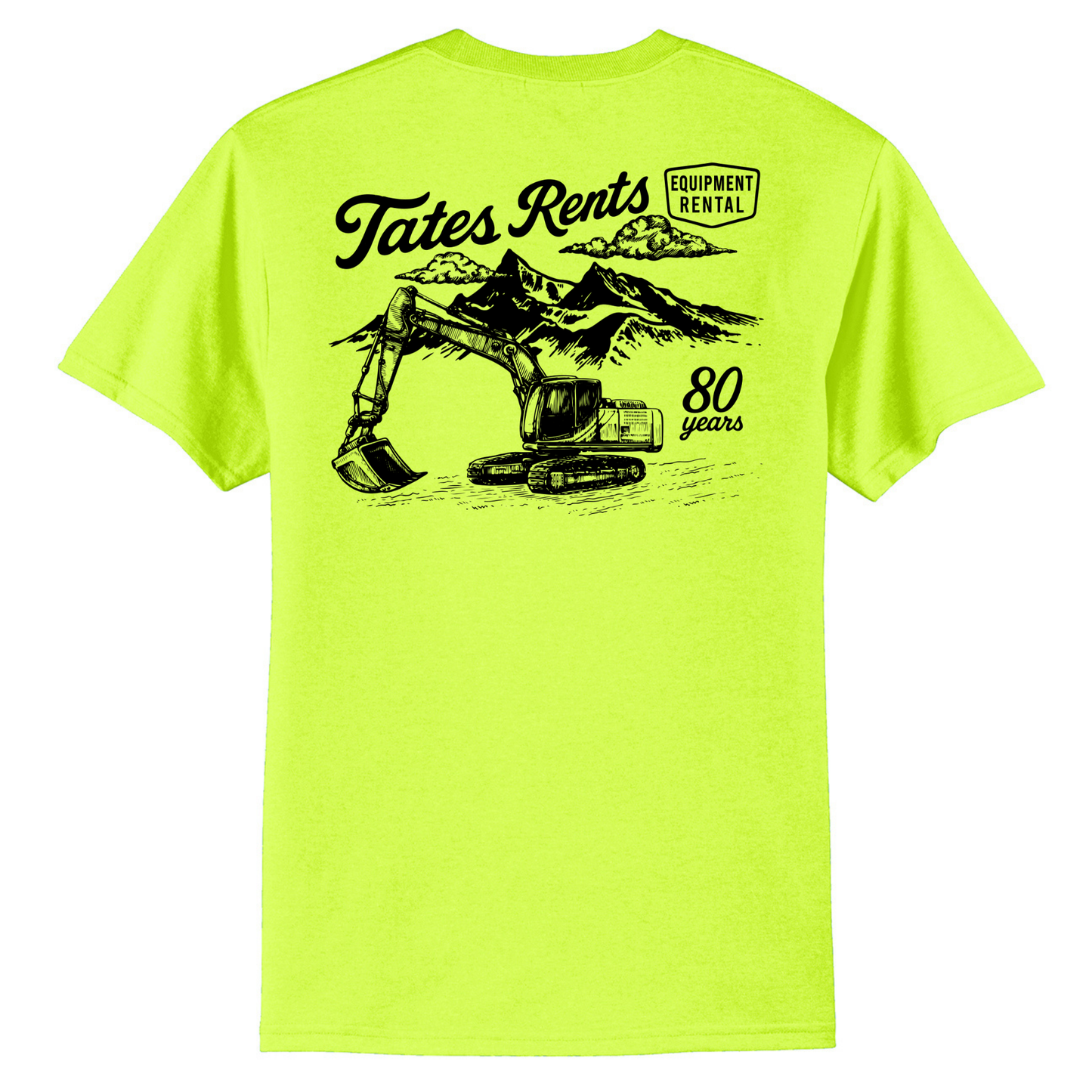 80 YEARS - Port & Co™ **TALL** Core Blend Tee - SAFETY GREEN