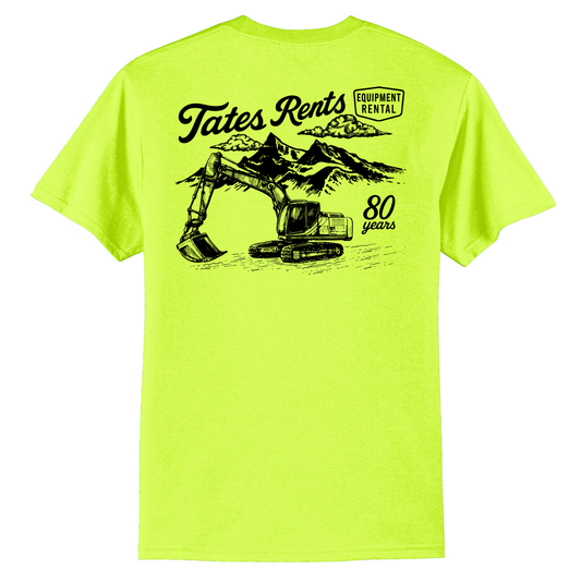 80 YEARS - Port & Co™ **TALL** Core Blend Tee - SAFETY GREEN