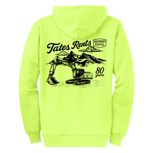 80 YEARS - Port & Co™ Core Fleece Full-Zip Hooded Sweatshirt - NEON YELLOW