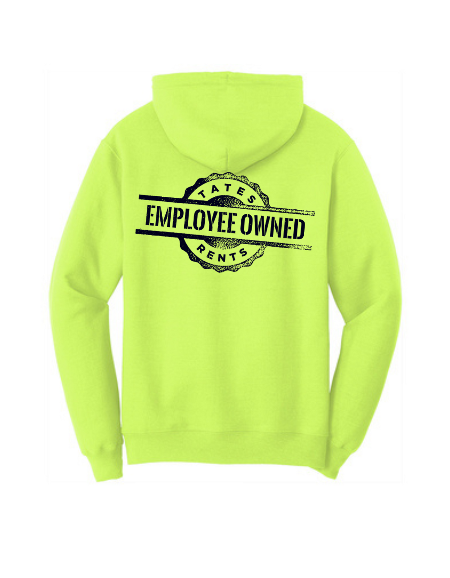 Tates Rents Hoodie - High Viz - Safety Yellow