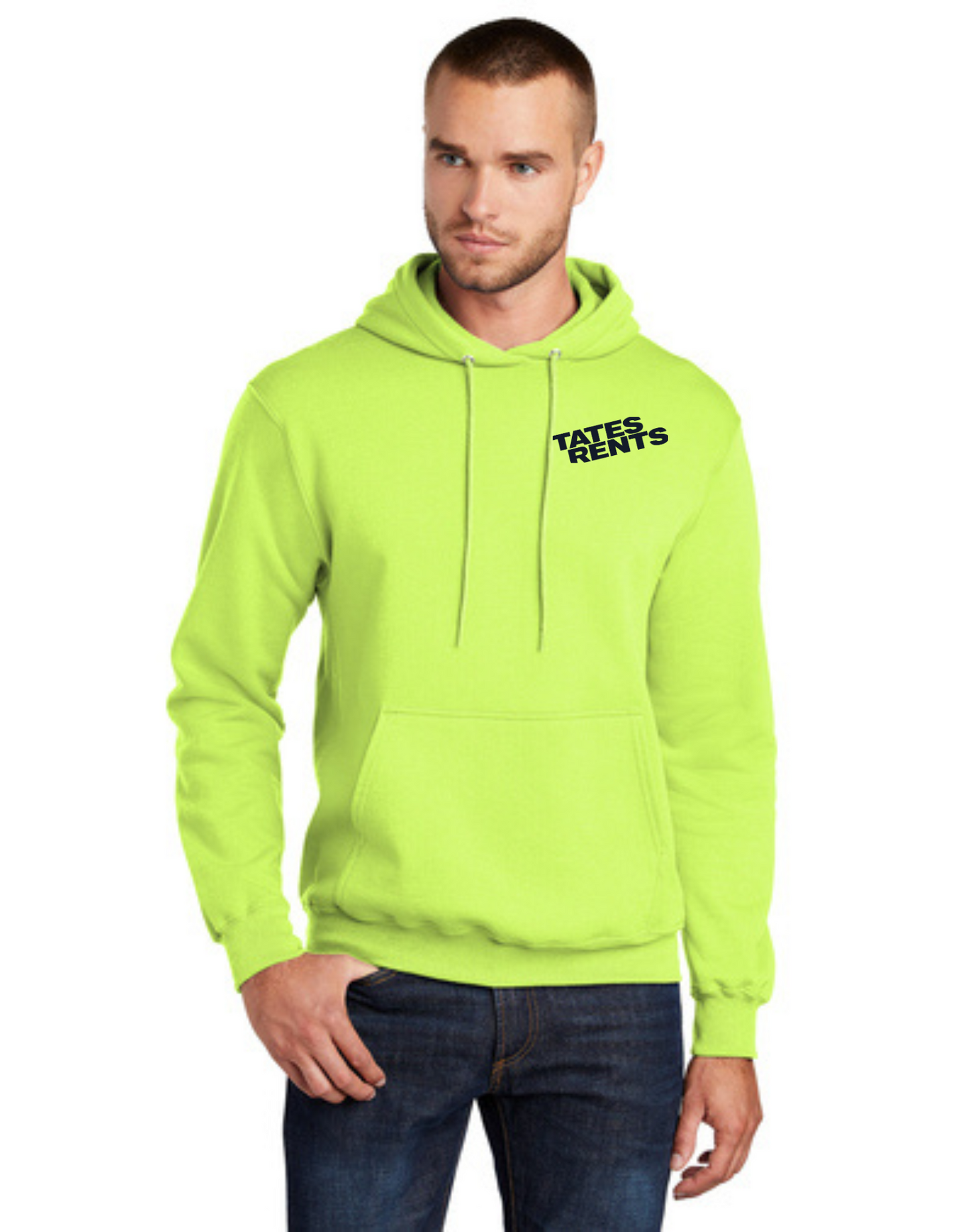 Tates Rents Hoodie - High Viz - Safety Yellow